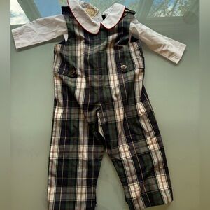 Beaufort Bonnet Company Jon Jon
Plaid Kids Overalls with White Shirt